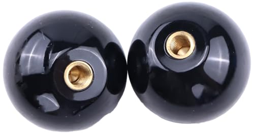 2PCS Threaded Ball Knob M6x35mm Compatible with M6 screw Joystick Handle in lighting installation, control levers, lawn mower, sports equipment and more, Black 1-3/8"