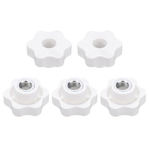 HARFINGTON 5pcs Star Knobs M12 Female Thread 48mm Head Iron Insert White - color: White, size: M12 x 48mm