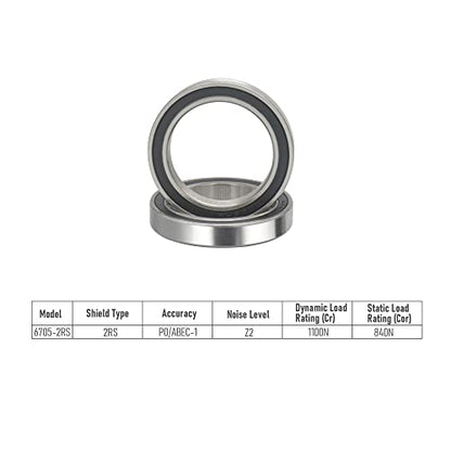 6705-2RS 2 PCS Deep Groove Ball Bearing 25×32×4mm Double Black Rubber Shielded Ball Bearing Chrome Steel P0 Z2 Bearing for Hair Curler, Industrial Machine,Power Tools - size: 6705-2RS Size 25×32×4mm