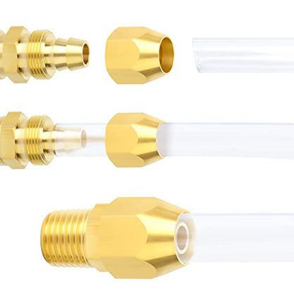 GASHER 10PCS Brass Pneumatic Replacement Fitting, Reusable Hose End Repair Fitting 3/8" Barb（Suitable for 3/8" ID，1/2" OD air hose) x 1/4" NPT Rigid - size: 1/4" NPT × 3/8" Barb (3/8" ID 1/2" OD)