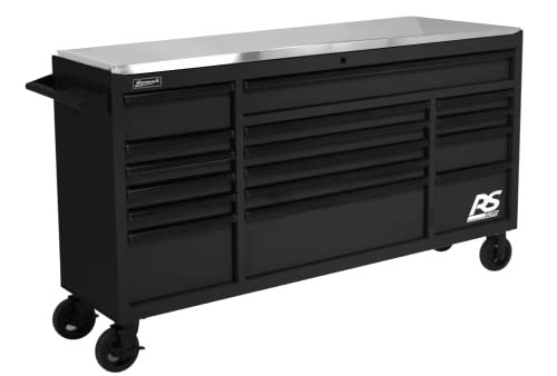 Homak 72” Roller Cabinet w/Stainless Steel Top RS Pro Workstation (Midnight Black) - color: Midnight Black