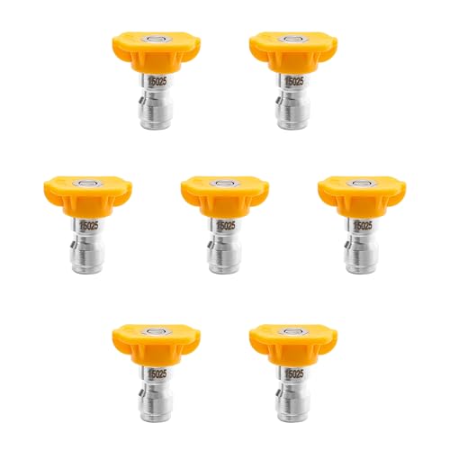 15° Yellow Pressure Washer Nozzle Tips for Cleaning Cars, Driveways - color: Yellow