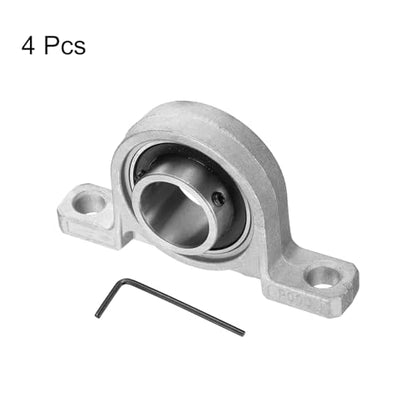 uxcell 4pcs KP005 Pillow Block Bearings 25mm Bore Bearing Units Zinc Alloy Flange Mounted Bearing Housing, P6(ABEC3) - size: KP005