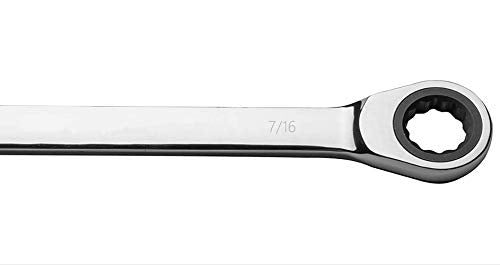 FLZOSPER 7/16 in. SAE Ratchet Wrench,Box End Head 72-Tooth Ratcheting Combination Wrench Spanner - size: 11.11mm