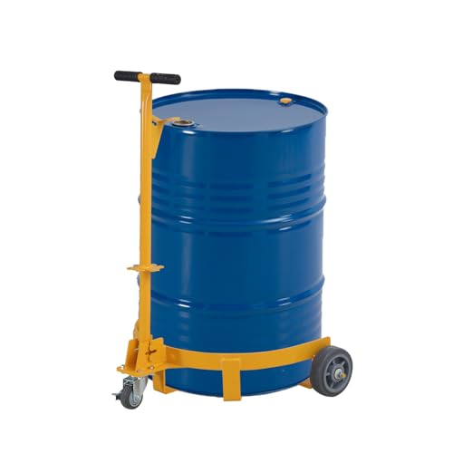 55 Gallon Drum Dolly, Heavy Duty Oil Drum Caddy Cart Barrel Dollies, 1200 lbs Load Capacity, Steel Drum Dolly with Adjustable Handle for Warehouse, Factory, Workshop