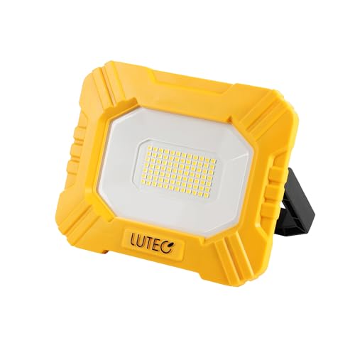 LUTEC 3500LM LED Work Light, Rechargeable Magnetic Work Lights with Stand, Portable 5000K Flood Light for Car Repair, Fishing, Camping, Emergency, Hiking, 3 Modes - color: Yellow, size: 1 Pack