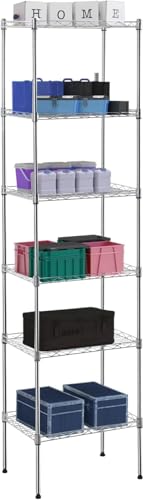 Meet perfect 5-Tier Wire Shelving Unit, 750lb, 16.7x11.8x47.6, Chrome - color: Chrome, size: 5-Tier, 47.6"H x 11.8""W x 16.7"D