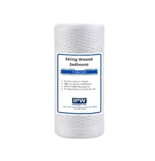 IPW Industries Inc. (PC10-P) 10" x 4.5" Whole House Heavy Duty String Wound Sediment Pre-Filter 5 Micron (1 Pack) - size: 1-Pack
