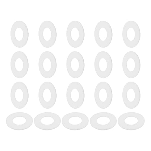 PATIKIL 20 Pcs PTFE Flat Washers 1.5" ID 3.07" OD 0.12" Thickness Sealing Spacer Flange Gasket for Machines Pipe Valves Oil Gas Industries, White (38x78x3mm) - size: 1.5" x 3.07" x 0.12"