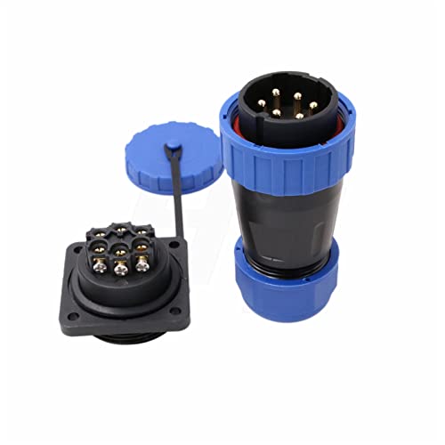 TY28 6 Pin 25A Screw Crimp Waterproof Connector Male Female Plug Socket Bulkhead Quick-Disconnect for Outdoor Electrical Power Device - color: Screw Mount, size: 6 Pin 25A