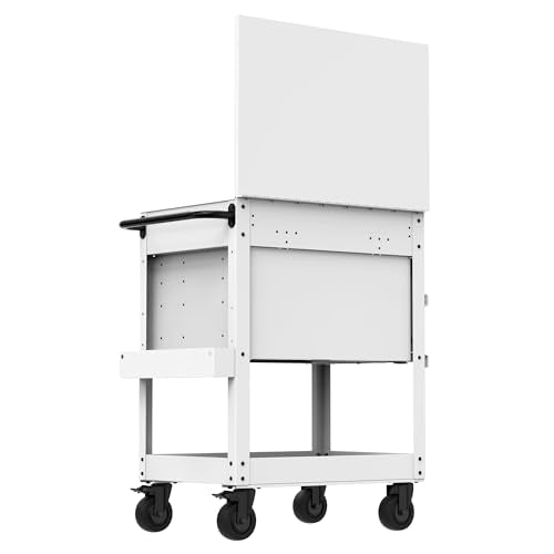 CRAFTSMAN Rolling Tool Chest with Drawers, Tool Box with Wheels and 4 Drawers, Power Outlets and USB, Protective Liner, Steel Utility Cart Storage Cabinet, Supports up to 700 lbs, White (CMST98276WW) - color: White