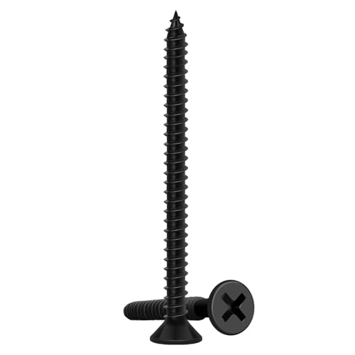 Wood Screws 2 Inch, 70PCS, FIXLINK #8 x 2“ Flat Head Black Screws - size: #8 x 2"