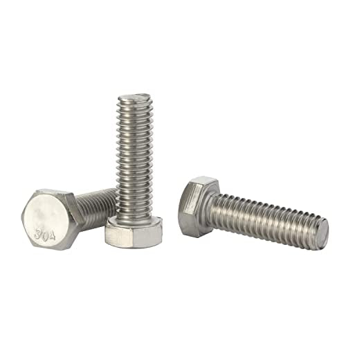 M8 Hex Bolt, M8-1.25 x 45mm Hex Head Screw Bolts, 304 Stainless Steel, Fully Threaded, Plain Finish, Hex Tap Bolts 10Pcs (M8x45mm) - size: M8x45mm