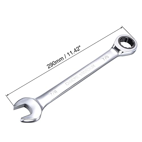 uxcell 7/8 Inch Ratcheting Combination Wrench SAE 72 Teeth 12 Point - size: 7/8"