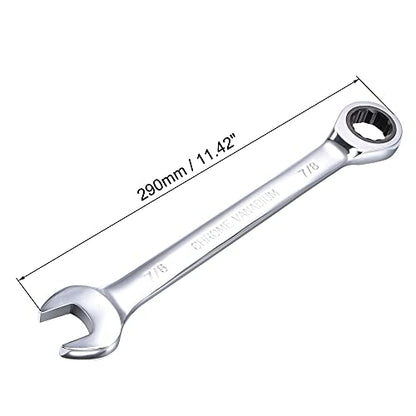 uxcell 7/8 Inch Ratcheting Combination Wrench SAE 72 Teeth 12 Point - size: 7/8"