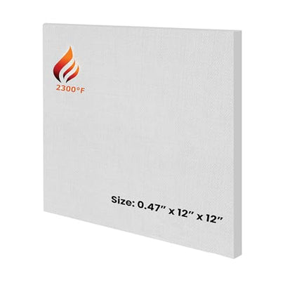 SIMOND STORE Ceramic Fiber Board, 2300F Rated, 0.47" x 12" x 12", Pack of 1 - size: 0.47" x 12" x 12" - 1 PIECE
