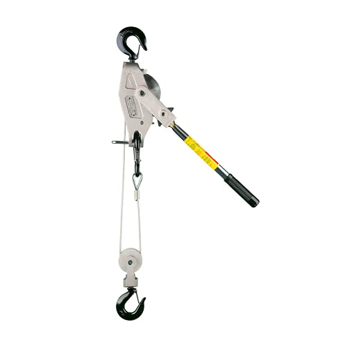 Lug-All 2250-20 Industrial-Grade Cable Come Along Ratchet Winch Hoist Featuring Double or Single Line Lift Capabilities With 1 1/8 Ton Capacity
