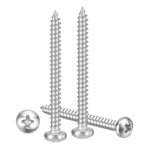 METALLIXITY Phillips Pan Head Self Tapping Screw #4x1-1/4 100Pcs - color: Silver Tone, size: #4x1-1/4"