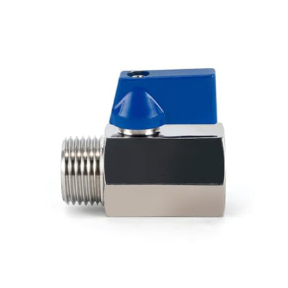 2Pcs Shut Off Valve 1/8" NPT Male x 1/8" NPT Female Ball Valve - size: 1/8 MNPT x 1/8 FNPT
