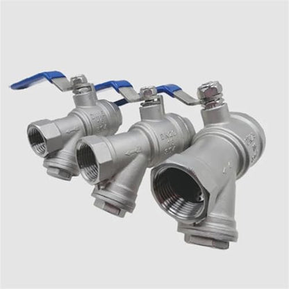 1/2" 3/4" 1" Water Pipe Valve Female Inline Y Mesh Strainer Threads Filter 304 Stainless Steel Filter with The Handle(1 Inch) - size: 1 Inch