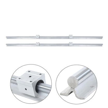 Waltyotur 2 PCS SBR20-1500mm Linear Guideway Rail 4 SBR20UU