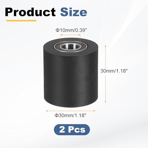 uxcell 2Pcs Plastic Roller Wheel with Bearings 3/8" x 1-3/16" x 1-3/16" - size: 3/8" x 1-3/16" x 1-3/16" (ID x OD x L)