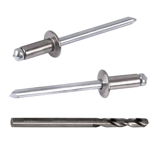 1/4 x 1 304 Stainless Blind Rivets 100 Pack - color: Stainless Steel, size: 1/4 x 1"
