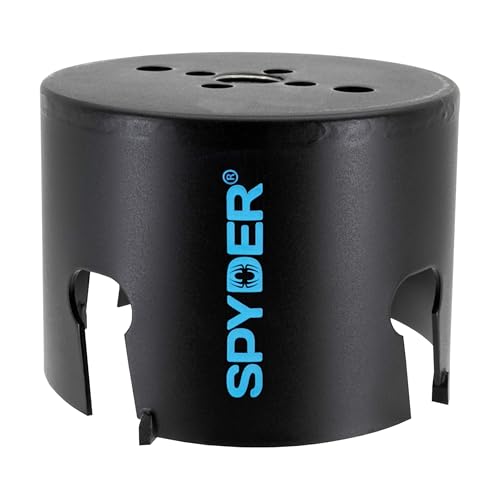 Spyder 3-5/8-Inch Diameter Carbide Tipped Hole Saw, for Fiber Cement Board, Wood, PVC, Plastic, Concrete Block, Ceramic Tile, and More (600039CF) - size: 3-5/8 inch