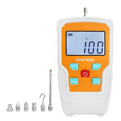 Digital Force Gauge Push and Pull Meter Dynamometer Tension Pressure Tester Thrust Meter Compression Load Plug Force Destructive Tests 100N/10kg/22lbf/360Oz - size: 22LB 100N