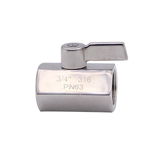 DERNORD Stainless Steel Mini Ball Valve NPT Thread Female (3/4" Female&Female) - size: 3/4 Inch, style: Pack of 1