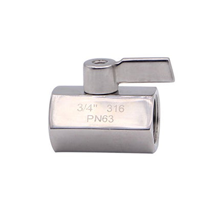 DERNORD Stainless Steel Mini Ball Valve NPT Thread Female (3/4" Female&Female) - size: 3/4 Inch, style: Pack of 1