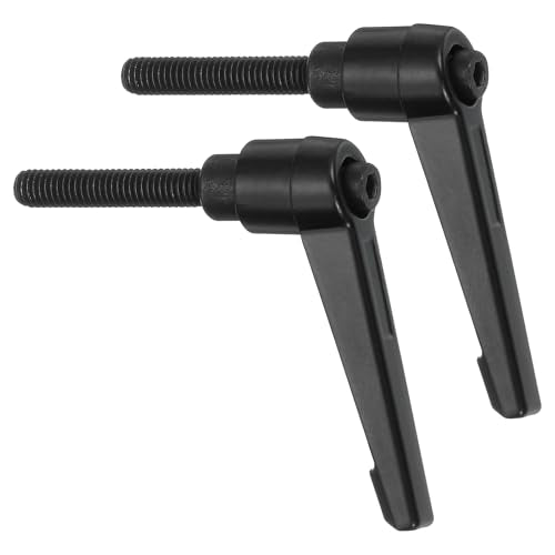 uxcell 2Pcs M6 x 32mm Adjustable Knobs Handle Male Thread Push Button Ratchet Quick Release Locking Rotating Bolt for Lathe Machinery, Black - size: M6 x 32mm