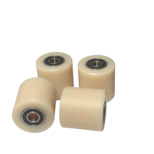 Generic Nylon Pulley 4 pcs 1.5-inch Nylon Roller Wheel with Bearings, CNC Guiding Wheel Flat Belt Idler (1.5in Diameter - 2 in Wide - 3/8 in Bearing) - size: 1.5 * 2