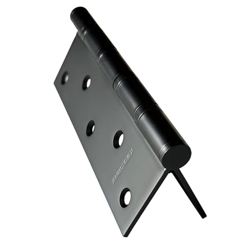 Stainless Steel Ball Bearing Matte Black 6 inch Door Hinges,6" (152.4mm) x 4" (101.6mm) Heavy Duty Exterior Door Hinges，Interior Door Hinge，Outer Door Hinge，Square Corners - color: Black