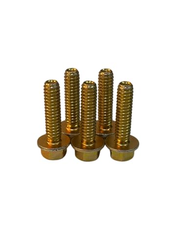 (100 Pieces) 1/4-20x1 Grade 8 Hex Flange Bolts Screws UNC Coarse Full Threads Zinc Yellow Trivalent