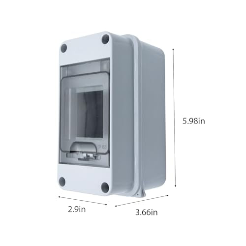 3 Way Circuit Breaker Box, MCB Distribution Protection Box with Transparent Cover, IP65 Waterproof ABS Plastic Material with DIN Rail for Indoor Outdoor Wall Mount Electrical Application - size: HT-3