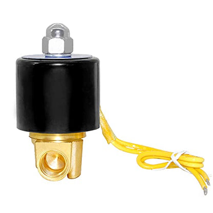 Beduan Brass Electric Solenoid Valve, 1/4" 110V Air Valve Normally Colsed for Water Air Gas Fuel Oil - size: AC110V, style: 1/4"NPT
