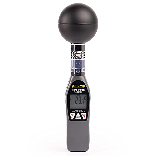 General Tools Deluxe Heat Index Monitor #WBGT8778 With 75 x 75 mm Brass Black Ball, 32° to 122° F, 0 to 100% RH - style: Deluxe