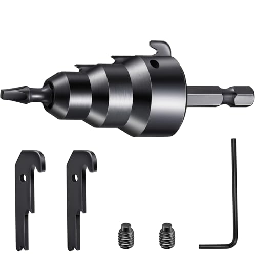 Feekoon Power Conduit Reamer with Improved Bit Retention, Reamer Tool for 1/2'', 3/4'' and 1'' Pipe, Conduit Bender with Blade Kit - 2 Blades, 2 Screws, 1 Hex Key Wrench(1/16'')