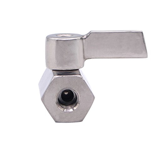 DERNORD Stainless Steel Mini Ball Valve 1/8 Inch NPT Thread Female (Pack of 2) - size: 1/8 Inch, style: Pack of 2