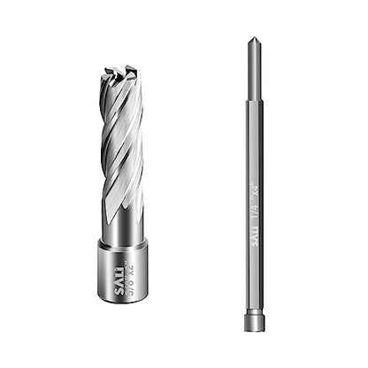 SALI Annular Cutter Diameter 5/8 Inch with Weldon Shank 3/4" (with 2 Flats) Cutting Depth 2" Mag Drill Bit for Magnetic Drill Press HSS Fully Ground Drill with One 1/4"*4" Pilot Pin - size: 5/8"*2"