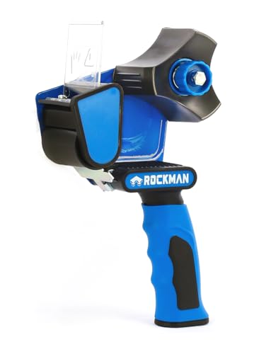 Premium Heavy-Duty Tape Dispenser Gun 08- Soft-Touch Ergonomic Handle Design, Transparent Pressing Plate, Ideal for Shipping, Warehouse, and Moving, Suitable for 2-inch Tape