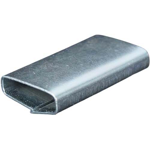 U.S. Solid 500-Pack Closed Push-Type Steel Strapping Buckles for 3/4 in Strap - Metal Seals for Pallet Banding and Cargo Packaging