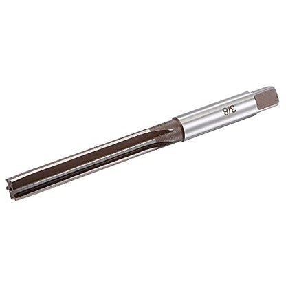 uxcell 3/8" Hand Reamer H8 Accuracy Alloy Tool Steel 6 Flutes Straight Shank Milling Cutter Tool - size: 3/8"
