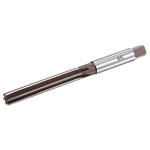 uxcell 3/8" Hand Reamer H8 Accuracy Alloy Tool Steel 6 Flutes Straight Shank Milling Cutter Tool - size: 3/8"