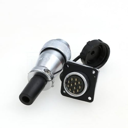 WEIPU WS20 Heavy Duty 12-Pin Metal Aviation Bulkhead Connector Automotive Electrical Square Flange Panel Plug Socket for Solar Panel - size: 12 Pin 5A