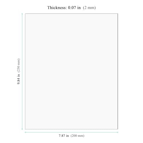 10 Pcs 10 x 8 x 0.08 Inch Clear Acrylic Sheets, 25 x 20 x 0.2cm Plastic Acrylic Board for DIY Display, Craft Projects, Photo Frame