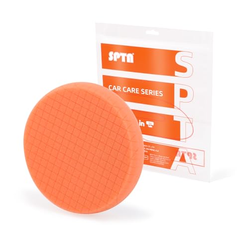 SPTA T40 Orange Medium-Cut Polishing Pads, 1Pc 5.5 Inch Face for 5 Inch 125mm Backing Plate Compound Buffing Sponge Pads for Car Buffer Polisher Compounding, Polishing and Waxing -FPTSS5O - color: 1Pc T40 Orange Medium-Cut Pad, size: 5.5inch