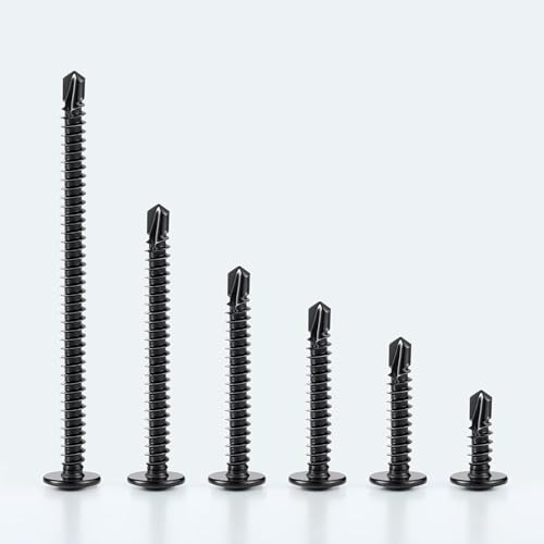 Black Self Tapping Screws Assortment Kit 190PCS, Modified Truss Head - size: B #8 190PCS