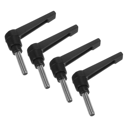 uxcell 4pcs Clamping Lever Handles, M6 x 25mm 304 Stainless Steel Threaded Male Stud, Adjustable Handles Locking Quick Release Ratchet Push Button Bolt Knobs, Black - size: M6 x 25mm